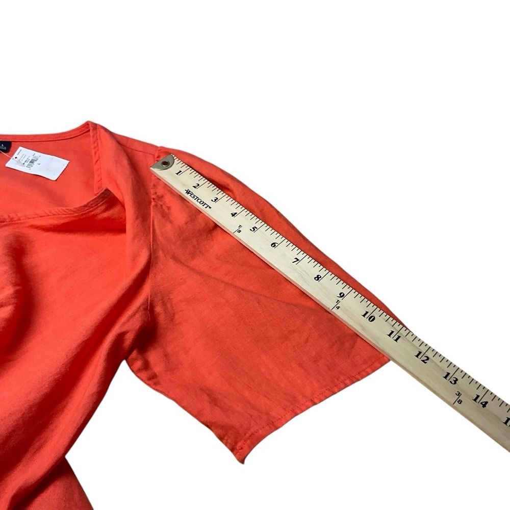 NWT Gap Linen-Blend Mini Dress Size L Blood Orange Lightweight Summer Dress - Picture 9 of 13